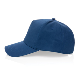 Impact 5 panel 280gr recycled katoenen cap met AWARE™ tracer, donkerblauw