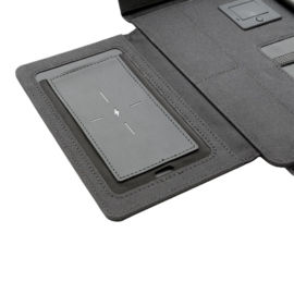 Kyoto 10" tablet portfolio met draadloze oplader, zwart