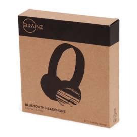 BRAINZ Bluetooth Headphone Bamboo