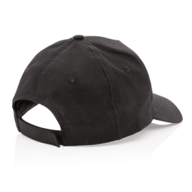 Impact 5 panel 190gr gerecycled katoenen cap, AWARE™ tracer, zwart