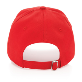 Impact 5 panel 280gr recycled katoenen cap met AWARE™ tracer, rood