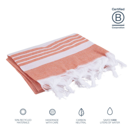 Gerecycled Hamam Handdoek, promo Orange