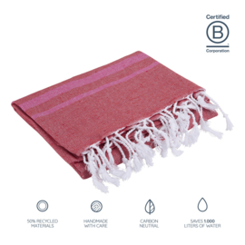 Vibe Hammam handdoek - Red Fuchsia