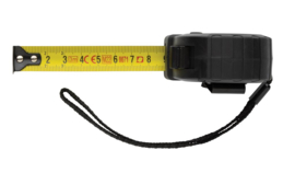RCS gerecycled plastic 3M/16 mm rolmaat met stopknop - zwart