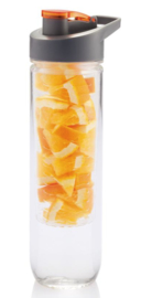 Waterfles met infuser, oranje