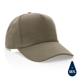 Impact 5 panel 280gr recycled katoenen cap met AWARE™ tracer, groen