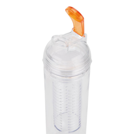 Waterfles met infuser, oranje