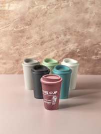 Koffiebeker van bioplastic, zeeglas groen