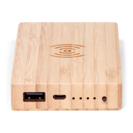 BRAINZ Powerbank + Wireless Charger Bamboo