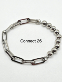 Connect  26 armband compleet, 3 verschillende maten. Zilver