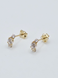 14 karaat gouden oorknopjes. 6.5x2.5 mm new bling