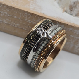 ixxxi ring compleet maat 17 rosé en zilver 25-204