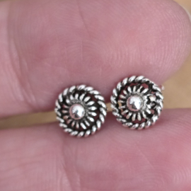 Echt zilveren oorknopjes fantasie 7 mm