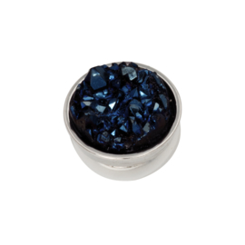 Top part drusy dark blue zilver