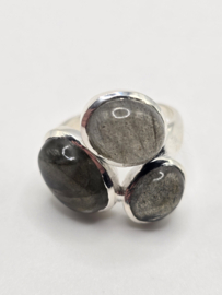 Echt zilveren ring met Labradoriet maat 19