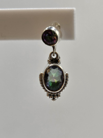 Echt zilveren oorbellen, Mystic Topaas