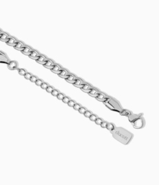 Letter & birthstone Necklace Silver