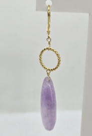 Echt zilveren oorbellen met Amethist goud plating