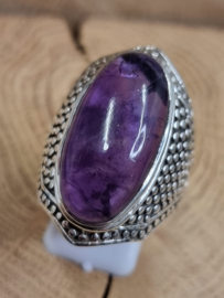 Zilveren ring Amethist maat 21