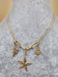 Stainless steel collier,  39 plus 5 cm