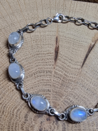 Echt zilveren armband met Maansteen 7x