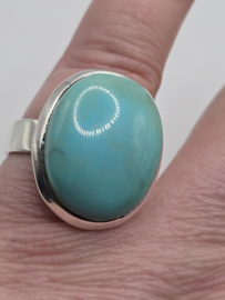 Echt zilveren ring met Arizona Turquoise maat 19.5