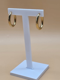 Hoepel oorbellen - dikke ovale ring 20x25mm