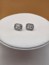 Oorknopjes - rechthoekige kristal- en zirkoonoxiden