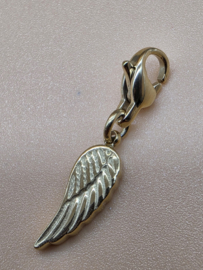 RVS charm. engel vleugeltje. Goud