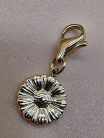 RVS Charm, bloem. Goud.