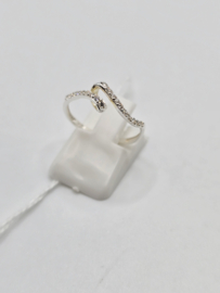 Echt zilveren dames ring Maat 17 met zirconia