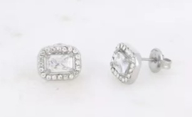 Oorknopjes - rechthoekige kristal- en zirkoonoxiden