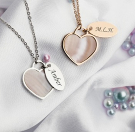 Seashell heart & tag Rosé
