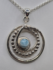 Echt zilveren hanger met Larimar