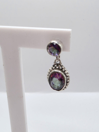 Echt zilveren oorbellen, Mystic Topaas