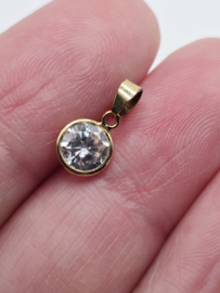 14 karaat gouden ketting hangertje zirconia