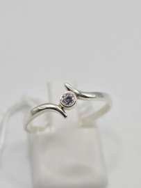 Echt zilveren dames ring Maat 17 met zirconia