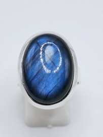 Echt zilveren ring met Labradoriet maat 20