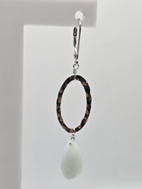 Echt zilveren oorbellen met Amazoniet