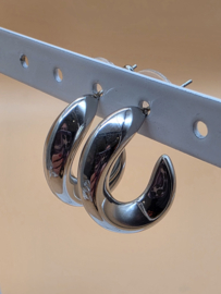 Biba Lief en Joliet, oorbellen, stainless steel, zilver