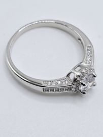Echt zilveren ring met Zirkonia Silver Maat 17  MDZ12