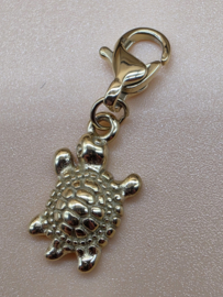 RVS charm Schildpad. Goud.