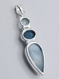 Echt zilveren ketting hanger divers