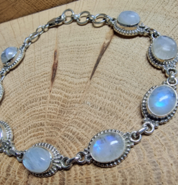 Echt zilveren armband met Maansteen 8x