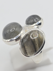 Echt zilveren ring met Labradoriet maat 19