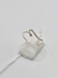 Echt zilveren dames ring Maat 17 met zirconia