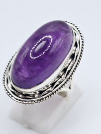 Zilveren ring Amethist maat 19