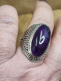 Zilveren ring Amethist maat 21