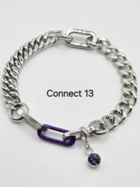 Connect  13 armband compleet, 3 verschillende maten. Zilver