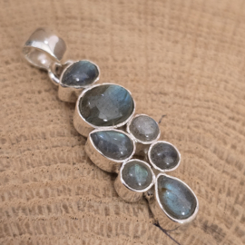 Echt zilveren ketting hanger met Labradoriet